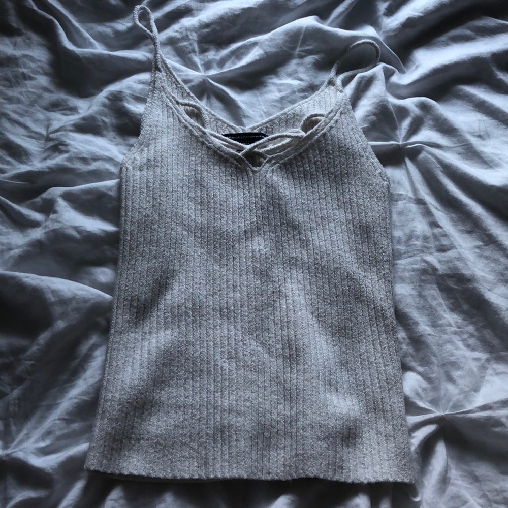 Cute white front cords tank top